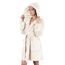 Gräfenstayn Bademantel Damen flauschig mit Kapuze - Kuschelfleece - Öko-Tex Standard 100 - Morgenmantel leicht & kurz - Größe (L, Creme)