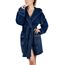 Gräfenstayn Bademantel Damen flauschig mit Kapuze - Kuschelfleece - Öko-Tex Standard 100 - Morgenmantel leicht & kurz - Größe (S, Blau)