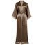 BABEYOND Satin-Kimono-Bademantel, seidig, lang, für Brautjungfer, Hochzeit, leichter Bademantel mit Spitzenbesatz, Kaffee, Einheitsgröße