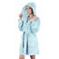 Gräfenstayn Bademantel Damen flauschig mit Kapuze - Kuschelfleece - Öko-Tex Standard 100 - Morgenmantel leicht & kurz - Größe (XL, Hellblau)