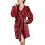 Gräfenstayn Bademantel Damen flauschig mit Kapuze - Kuschelfleece - Öko-Tex Standard 100 - Morgenmantel leicht & kurz - Größe (S, Bordeaux)