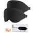 Aosun Schlafmaske für Seitenschläfer, 2er-Pack, Professional 3D Schlafbrille Schlafmasken für Frauen & Herren, 100% Lichtblockierende Augenmaske mit Verstellbarem Gummiband & Ohrstöpsel für Reisen