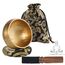 alasemo Tibetische Klangschalen Set Ø8cm, Klangschale klein für Yoga Meditation und Entspannung, Hand gehämmert Messing Singing Bowl mit Holz Klöppel Klangschalenkissen und Aufbewahrungsbeutel