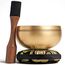 Silent Mind Klangschale Ø9 cm Bronze – Handgefertigtes Komplett-Set mit Kissen und Klöppel, für Anfänger geeignet, klarer stabiler Klang, ideal für Meditation und Achtsamkeit