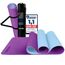 LA MENTE ES MARAVILLOSA - Gymnastikmatte, Rutschfest Yogamatte inkl. Tragegurt + Tasche + Übungs-E-Book, Gepolstert, Hautfreundliches TPE für Fitness/Pilates/Workout 183x61 cm (Lila/Blau ohne Design)