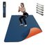 HAPBEAR Yogamatte XXL-183cmx91cmx6mm Dicke, Extra Groß Rutschfest Breit Yoga Matte, Gymnastikmatte Sportmatte Fitnessmatte,TPE Matte Trainingsmatte,Inklusive Resistance Bands & Tragetasche,Marineblau