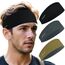 Sport Stirnbänder für Damen und Herren, Antibakterielles Schweißband Stirn, Elastisch rutschfest Haarband für Joggen,Laufen, Fitness, Yoga, Radfahren, Basketball (Schwarz + Dunkelgrau + Dunkelgrün)