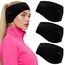 Winter Stirnband Set, 3 Stück, Sport Ohrenwärmer für Damen und Herren, Winddicht, zum Joggen Laufen Wandern Radfahren (3 Schwarz)