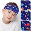 BETESSIN 3 Stück Haarband Jungs Weltall Kinder Stirnband Jungen Sport Haarbänder Elastisches Kopfband Astronaut Breite Sportstirnband Headband für Schule Sport Freizeit in 3 Stilen