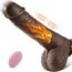 HIVEFUN Realistische Vibratoren Dildo, 21cm Diloschwanz für Frauen Vibration für Frauen Penis Vibrator, Dildos Sextoysets für Damen mit Stoßfunktion 360° Rotierender und 40 ℃ Heizung Dunkelbraun