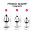 3 Stücke Metall Analplug Set, Silber Metall Analplug mit Kristall Diamant, Sex Spielzeug für Die Frau Männer, Klein Medium Groß Buttplug Anal Butt Plug Set, Rosa