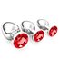 halercay 3 Stücke Klein Medium Groß Metall Analplug Set mit Kristall Diamant Sex Spielzeug,Buttplug Anal Butt Plug,für Frauen Männer Paare Anfanger für Frauen Männer Plug Metall Set (Rote)
