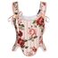 Scarlet Darkness Bustier-Top für Damen, Renaissance-Blumenmuster, Schnürung, Bodyshaper, Korsett mit Reißverschluss, Rose Line Art, 12