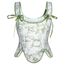 Scarlet Darkness Bustier-Top für Damen, Renaissance-Blumenmuster, Schnürung, Bodyshaper, Korsett mit Reißverschluss, Einfache grüne Blume, 8