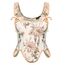 SCARLET DARKNESS Bustier-Top für Damen, Renaissance-Blumenmuster, Schnürung, Bodyshaper, Korsett mit Reißverschluss, Orange Floral, 8
