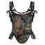 SCARLET DARKNESS Bustier-Top für Damen, Renaissance-Blumenmuster, Schnürung, Bodyshaper, Korsett mit Reißverschluss, Midnight Blossom, 12