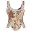 Scarlet Darkness Bustier-Top für Damen, Renaissance-Blumenmuster, Schnürung, Bodyshaper, Korsett mit Reißverschluss, Orangenblüte, 8