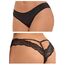 ohyeahlady Thong Schwarz Unterhosen Damen 2er Packs Panty Spitze String Tanga Set Brazilian Slip Große Größen Reizwäsche Schwarz+Schwarz,S