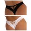 ohyeahlady String Tanga Damen Sexy Dessous 2er Pack Spitze Niedrige Taille Erotisch Slips Große Größen Thong Frauen Bikini Hipster Pantys Unterwäsche Unterhosen schwarz+weiß,S