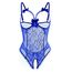 ALLureLove Dessous für Damen, sexy, einteilig, Teddy-Dessous, Body, Spitzen-Nachthemd, Blau, Large
