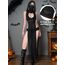 Mingnos Goth Durchsichtiges Kleid Damen Rave Outfit, Schwarzes Cutout Doppelter Hoher Schlitz Kleid für EDM Festival Outfits Club Night Out Kleider Schwarz, M