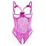 ALLureLove Dessous für Damen, sexy, einteilig, Teddy-Dessous, Body, Spitzen-Nachthemd, Violett, Medium