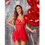 Avidlove Dessous für Damen, Spitze, Babydoll, Nachtwäsche, Boudoir-Outfits, Übergröße, Langeray, XS-5XL, B Rot, XX-Large