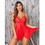 Avidlove Dessous für Damen, Spitze, Babydoll, Nachtwäsche, Boudoir-Outfits, Übergröße, Langeray, XS-5XL, B Rot, XX-Large