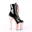 Pleaser FLAMINGO-1020 Blk Pat/Rose Gold Chrome UK 6 (EU 39)