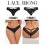 comeondear Damen Höschen Sexy String Tanga Damen Spitze Unterwäsche Brazilian Slip Bikini Thong Erotisch Panty T-Back Hipster Dessous Große Größen Unterhosen Reizwäsche(Schwarz,L)