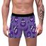 Aueyan, Lustige Herren-Unterwäsche, Boxershorts mit niedlichem Auberginen-Druck, Lila, Kein Eingriff, Mittlere Taille, Atmungsaktiv, Kühlend, Feuchtigkeitsableitend