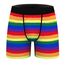 Aueyan, Pride Boxershorts für Herren, Lustige Regenbogen-Unterwäsche, Geschenk, Bunt gestreift, Bedruckt, Grafik, Boxershorts, Lustige Unterhose, Batikunterwäsche, Kurze Beine, Kein Eingriff