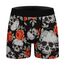 Aueyan, Totenkopf-Unterwäsche für Herren, Halloween-Unterwäsche, Totenkopf-Boxer, Skelett-Druck, Kostümzubehör, Gothic-Unterhose, Emo-Grau, Totenkopf-Druck, Rose, Größe M