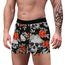Aueyan, Halloween-Unterwäsche für Herren, Totenkopf-Boxershorts, Gothic-Shorts, Herren-Halloween-Zubehör, Rosen-Druck, Rose