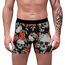 Aueyan, Totenkopf-Unterwäsche für Herren, Halloween-Unterwäsche, Totenkopf-Boxer, Skelett-Druck, Kostümzubehör, Gothic-Unterhose, Emo-Grau, Totenkopf-Druck, Rose, Größe M