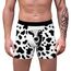 Aueyan, Lustige Herren-Unterwäsche, Boxershorts, Valentinstagsgeschenk, Frech, Gag, Geschenke für ihn, Ehemann, Freund, Cooles Stretch, Mittelhohe Taille, Atmungsaktiv, Grafik, Weiße Kuh, Größe S