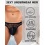 comeondear Herren String Tanga Transparent Mesh Unterhosn Mini Slips Große Größen Sexy Unterwäsche für Mann Sissy Höschen mit Pouch Dessous Reizwäsche Gay Mens Underwear Hipster Jockstrap Schwarz,L