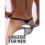ohyeahlady Herren String Tanga Netz Slip Sexy Unterwäsche Große Größen Dessous Mesh Unterhose Transparent Thong T-Back Unterhose Elastizität G-String Low Rise Höschen Schwarz XL