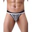 ohyeahlady Herren String Tanga Netz Slip Sexy Unterwäsche Große Größen Dessous Mesh Unterhose Transparent Thong T-Back Unterhose Elastizität G-String Low Rise Höschen Atmungsaktive Weiß XL