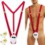 VemeFufu Mankini für Herren, sexy, lustig, Borat, Badeanzug, Kellner, Body, Weihnachten, Geburtstag, Witz, Geheimgeschenk für Herren, Freund, 01 Christmas Style A + Small Bell, Einheitsgröße