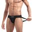 Herren Jock Strap, Wide Band Mesh Male Unterwäsche Jockstrap Competitive Athletic Supporter for Gym Vasektomy Rugby Marathon, Schwarz, X-Large