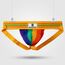 Herren Jock Strap, Wide Band Mesh Male Unterwäsche Jockstrap Competitive Athletic Supporter for Gym Vasektomy Rugby Marathon, Regenbogen, Large