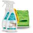 HOTREGA Küchenfronten Reiniger Hochglanz 2x 750ml |Fettlösend, streifenfrei |Für lackierte, folierte & glänzende Oberflächen |inkl. 2 Microfasertücher