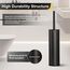 DAZI Klobürste freistehende metallisch, Schwarze Matte Toilettenbürste mit 2 Langen WC-Bürsten für eine Tiefenreinigung des Waschbeckens, Klobürste schwarz mit Tropf- und Verstopfungshemmung.