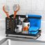 JYSDCXC Spülbecken Organizer mit Abflusspfanne,Küchenspüle Caddy Schwarz,Spülbecken Caddy für Schwämme/Bürsten/Seifen in Küche und Bad,rutschfest,abnehmbar