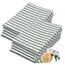 ZOLLNER 10er Set Geschirrtücher Baumwolle in 50x70 cm - saugstarke und langlebige Küchentücher - waschbar bis 60°C – in dunkelgrün gestreift- Gastronomiequalität - Oeko Tex® Zertifiziert