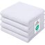 Moosfor Geschirrtücher 100% Baumwolle, 4er Set 32 x 72 cm, Weiche Geschirrhandtücher Küchenhandtücher Saugfähig Küchentücher Dicke Premium Geschirrtuch Spüllappen Putzlappen, Weiß