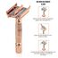 Kanzy Rasierhobel Damen und Herren Butterfly Edelstahl Nassrasierer Sicherheitsrasierer Arbeitet mit allen Doppelkante Rasierer Klingen Safety Razor