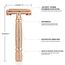 Kanzy Rasierhobel Damen und Herren Butterfly Edelstahl Nassrasierer Sicherheitsrasierer Arbeitet mit allen Doppelkante Rasierer Klingen Safety Razor