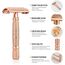 Kanzy Rasierhobel Damen und Herren Butterfly Edelstahl Nassrasierer Sicherheitsrasierer Arbeitet mit allen Doppelkante Rasierer Klingen Safety Razor
